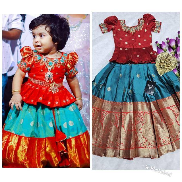 NEW LAUNCING KIDS LEHENGA CHOLI lichi silk Kids clothing manufacturer in Delhi